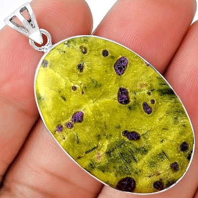 Natürlicher Stichtit 925 Sterling Silber Anhänger Schmuck P-1001
