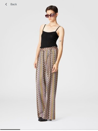 $1400 Missoni Zig zag Chevron viscose wide leg trousers with pleats NWT