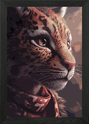 Ozelot Portrait gerahmtes Wandbild Poster Leinwanddruck Bild