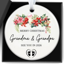 Christmas Ornaments Expecting Baby Grandparents Grandma grandpa Ornament