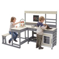 KinderküChe SpielküChe Mit Tisch Sitzbank Tafel & ZubehöR MatschküChe Outdoor