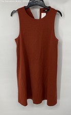 Uniqlo Womens Orange Round Neck Sleeveless Back Zip Short Mini Dress Size Large