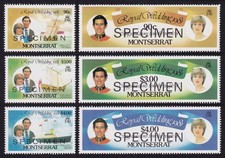 Montserrat, 1981 Royal Wedding 'SPECIMEN' O/P. SG 510-15 Unmounted Mint MNH