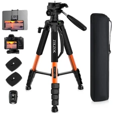 75inch Camera Tripod for ipad iPhone, Heavy Duty Aluminum Tripod with 360° Pa...