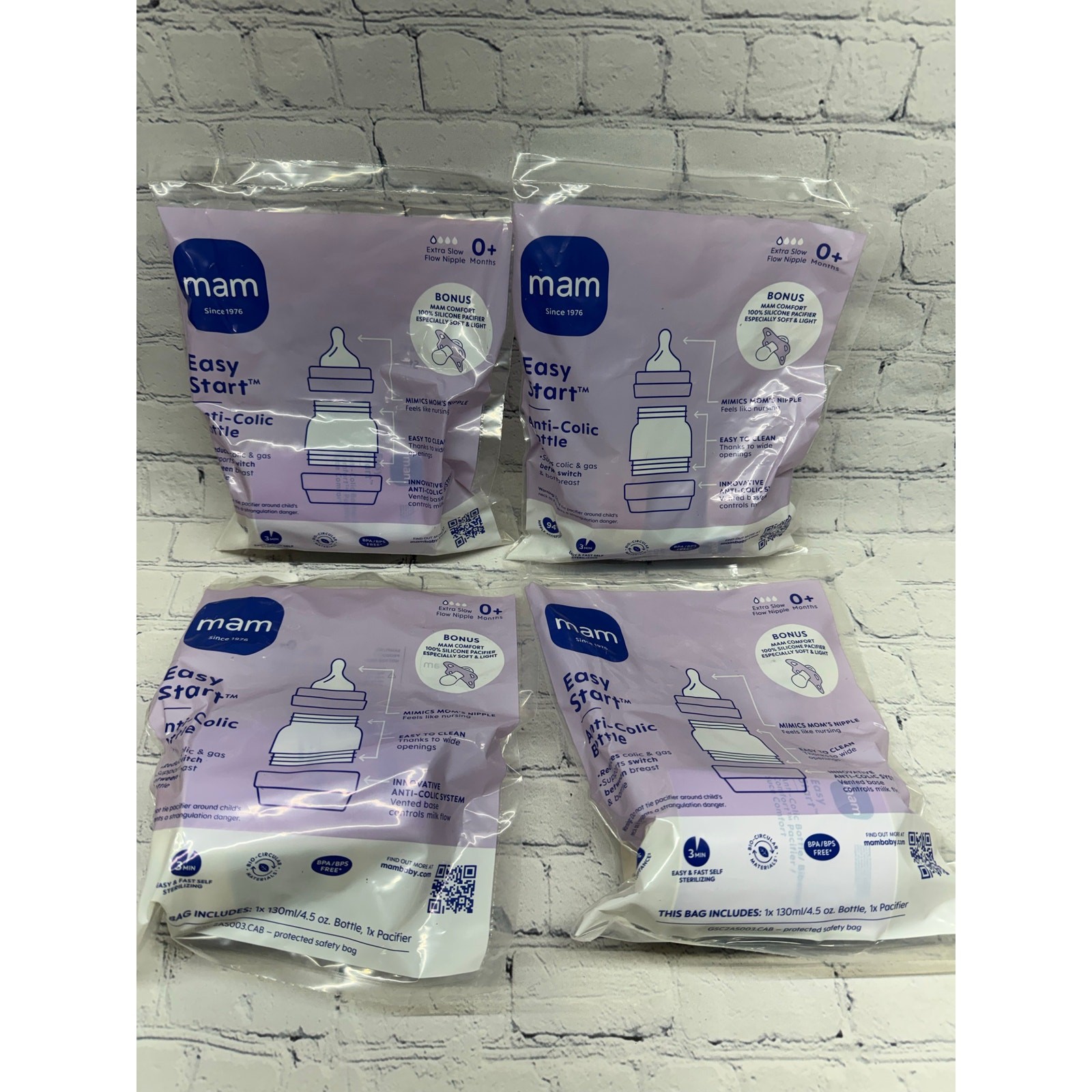 MAM Easy Start Anti-Colic Bottle 4 Pack bonus MAM Comfort Si
