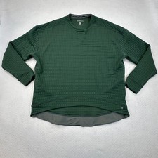 NOBULL Quilted Waffle Crewneck Womens L Oversized Green Textured High Low Top