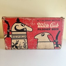 Vintage Utica Club Beer Cardboard Case Box 24 Bottle F.X. Matt Brewing NY MCM