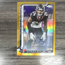2025 Topps Chrome Derek Stingley Jr. Gold Auto /50 Houston Texans BA-DSJ