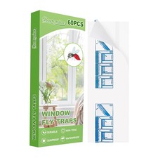 60 Pack Window Fly Traps, Sticky Non-Toxic Clear