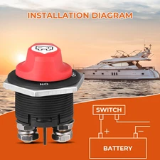 200A Battery Isolator Disconnect Cut Off Power Kill Switch For Boat Car RV ATV