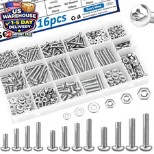 516 Pcs Nuts Bolts Assortment Kit M3 M4 M5 M6 21 Size Hardware Repair Set