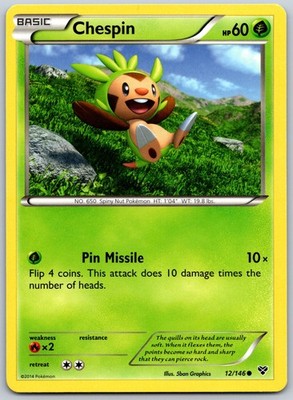 Chespin Common 5ban Graphics XY Base Set 12/146 NM