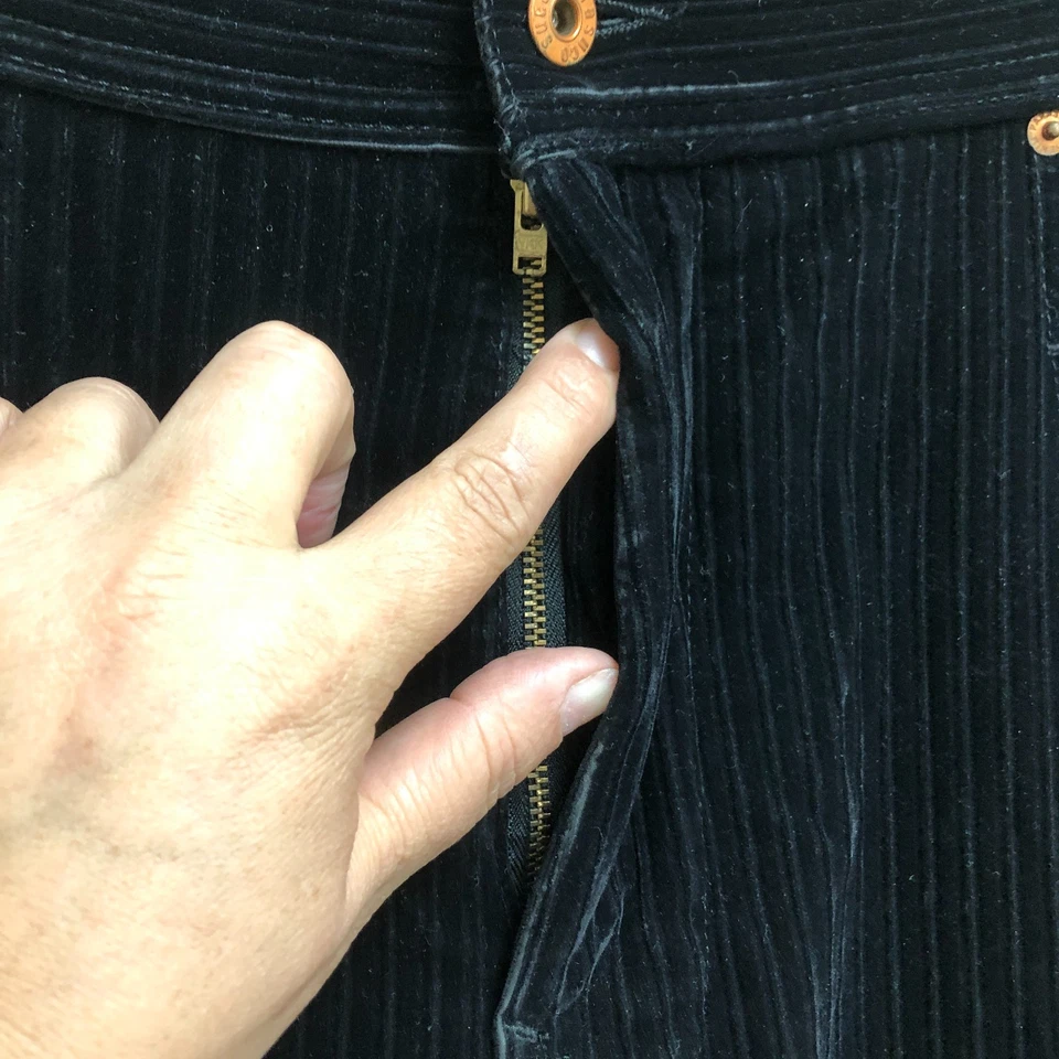 Parasuco Ergonomic Jeans 42x31 Mens Black Corduroy Relaxed Straight Dark Wash - Image 4 of 4