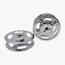Chrome-Plated Silver Metal Universal Ribbon Spools for Typewriters thumbnail