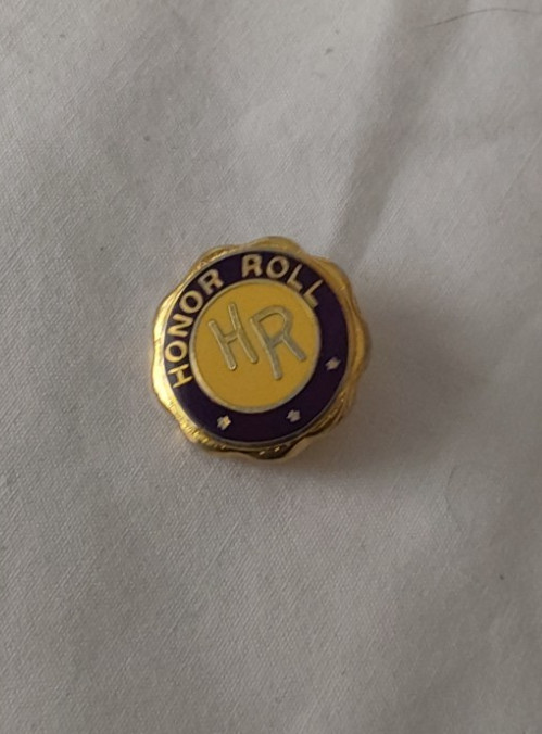 USED  VINTAGE ENAMEL DESIGN LAPEL PIN   HONOR ROLL
