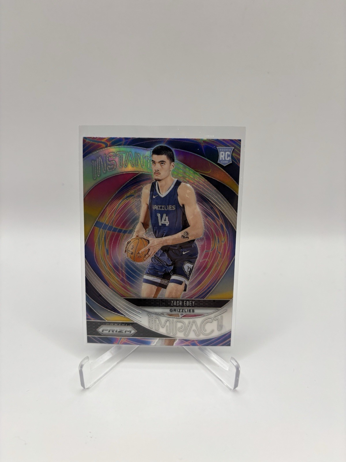 2024-25 Panini Prizm Zach Edey Instant Impact Silver Prizm Rookie Memphis #25