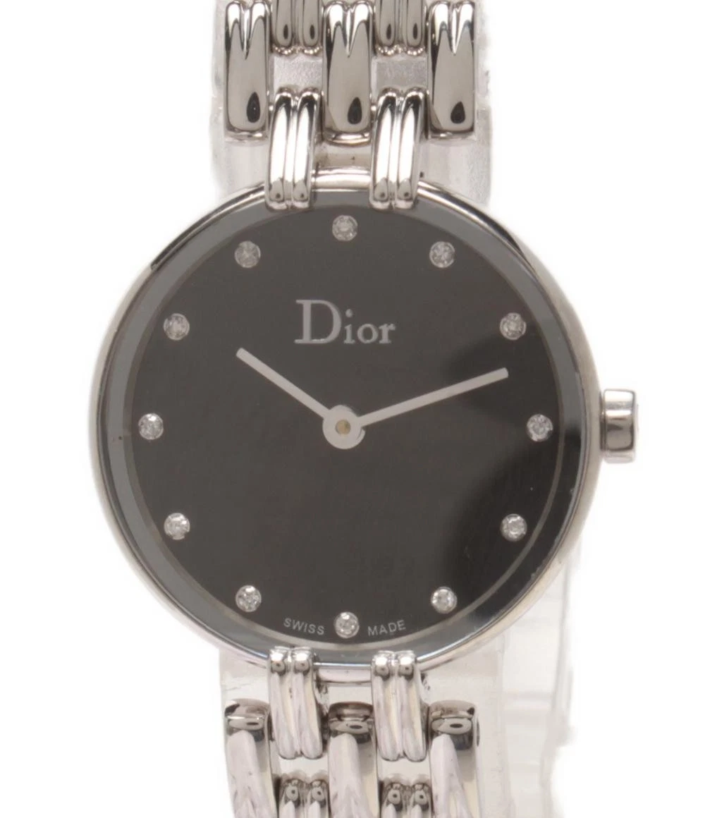 Montre femme Christian Dior 12P diamant quartz argent grade B