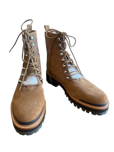 SAOLA Stivaletti donna Marc Fisher LTD marrone scamosciato shearling suola a strappo misura 10m