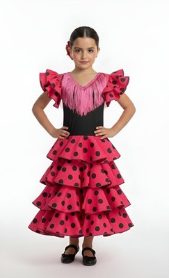 Mädchenkleid für Flamenco oder SevillanaTanz FR/ES, Alter 4 Jahre, regulär, F...