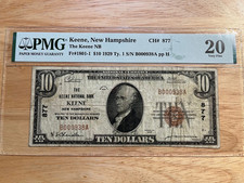 $10 1929 Type 1 Keene NH National Currency Charter 877 Very Fine 20