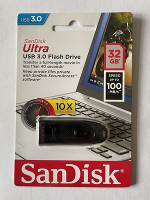 Sandisk Ultra USB 3.0 Flash Drive 32 GB 100 MB/s schwarz