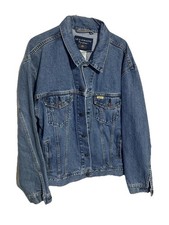 LEVI STRAUSS Signature Jean Jacket Denim Trucker Sz L Vintage Button Up