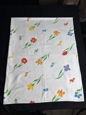 VTG Spring Flowers Thin Terry Cloth Oversized Beach Picnic Towel 52 x64