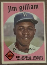 1959 Topps - Jim Gilliam #306 Los Angeles Dodgers Baseball Vintage