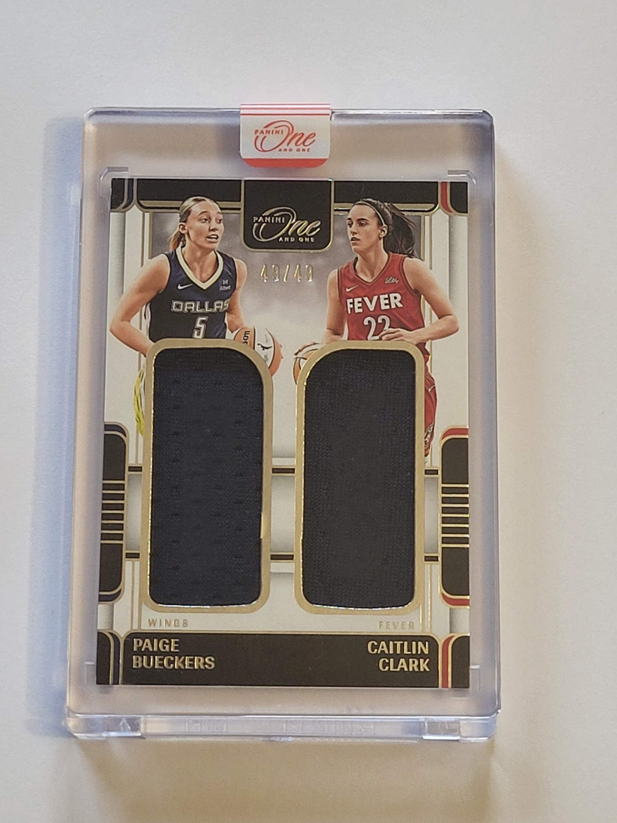 2025 Panini One And One Dual Patch RC Paige Bueckers Caitlin Clark /49  #PB-CC