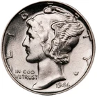 1944 Mercury Dime BU Uncirculated Mint State 90% Silver 10c US Coin #1372