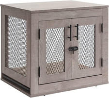 25.5 Inch Dog Crate Furniture, Wooden Dog Kennel for Small Breed, Indoor Wood Do