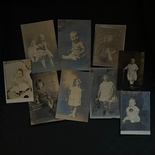Lot of 9 Antique photos Portraits, Keepsakes, children