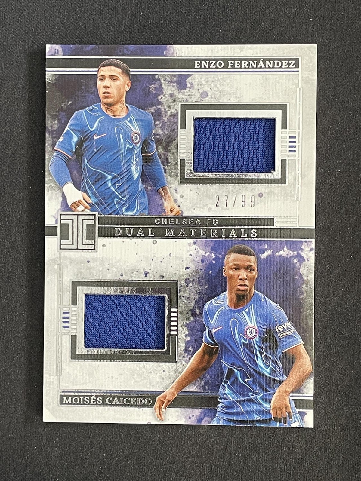 Enzo Fernandez/Moises Caicedo 2024-25 Panini Impeccable EPL Dual Materiasl 27/99