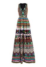 ALICE + OLIVIA CASANDRA SEQUIN V-NECK BALL GOWN SIZE 6 NWOT