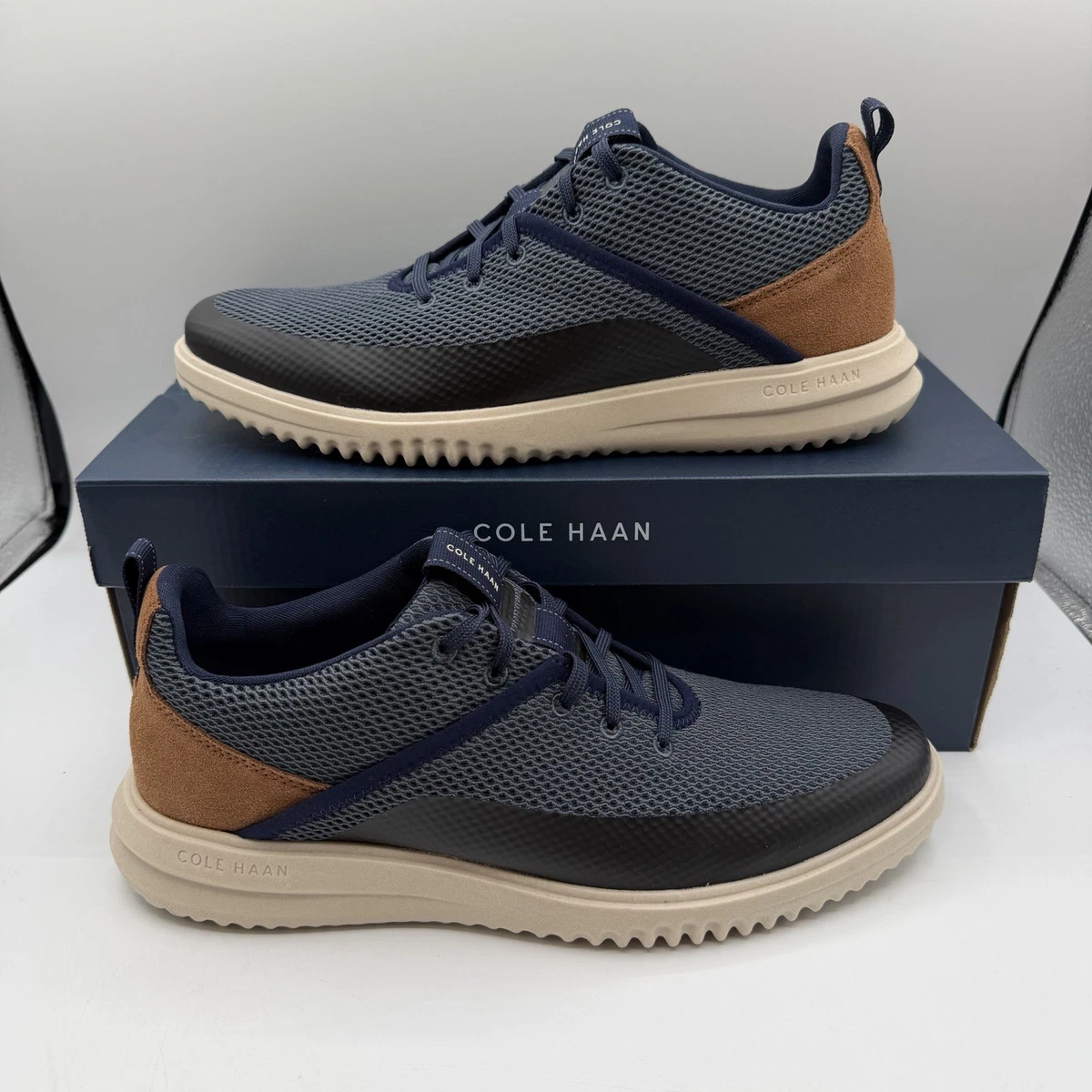 NWB Cole Haan Zerogrand Stitchlite Knit Chukkas Mens 8.5M Black/Gray Red Sole Cole Haan Multicolor Casual Shoes for Men for sale | eBay main image 4