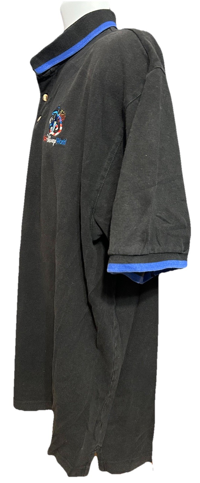 VTG Walt Disney World Polo Shirt Men 2XL Black Short Sleeve Castle Fireworks thumbnail 5