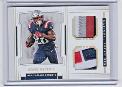 2018 National Treasures SONY MICHEL Rookie RC Patch Holo Gold PATRIOTS #05/10