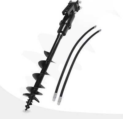 200mm Auger Drill For 1Ton-2Ton Mini Excavator Attachments With Hoses