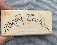 Prink Works Collection Wooden Stamp "Happy Easter" E1143 Scrapbook