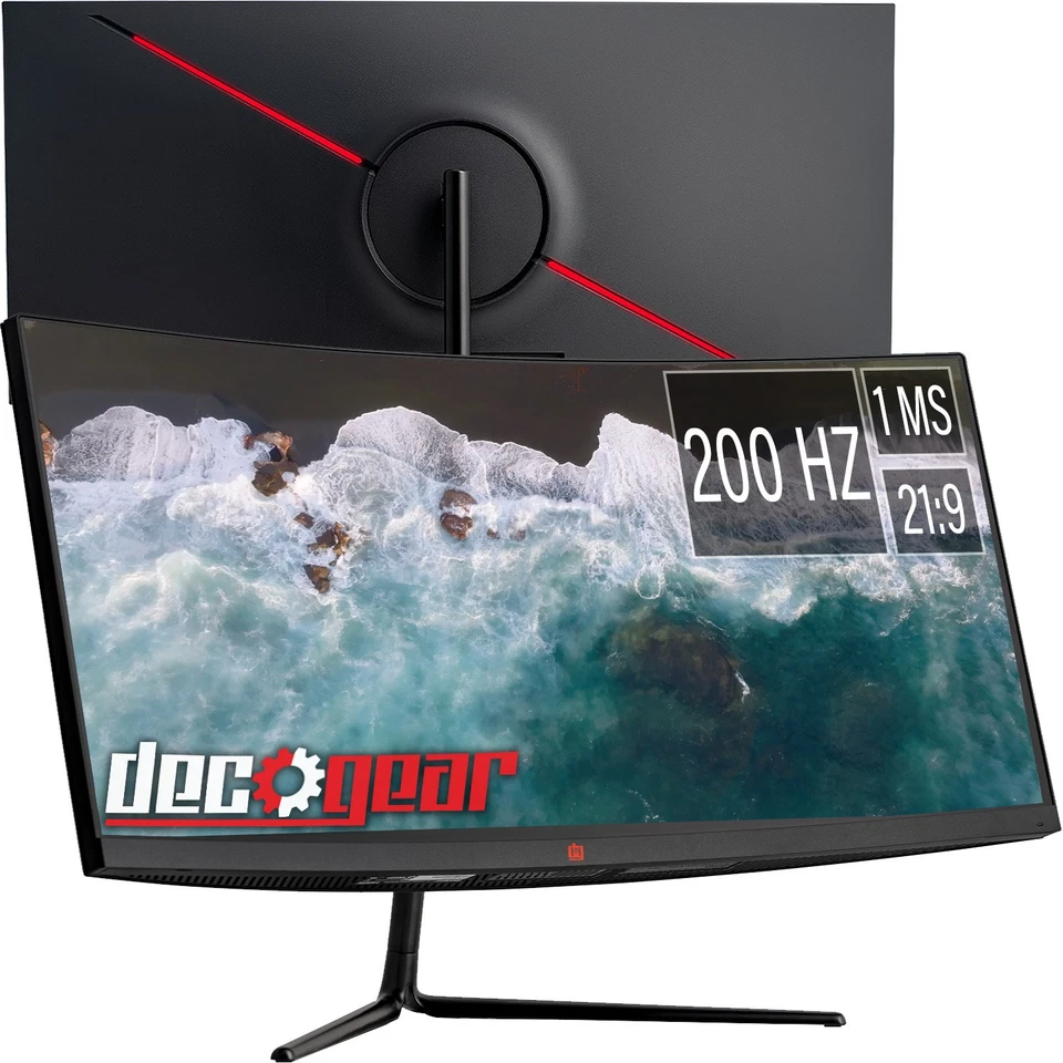 Deco Gear 30" Curved Monitor, 200 Hz, MPRT for Professionals and Gaming Open Box
