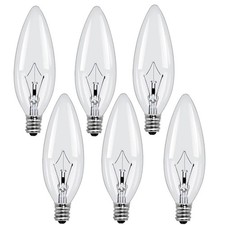 E12 Candle Light Bulbs,0W Candelabra, B10 ClearBase Bulb with Warm White 6
