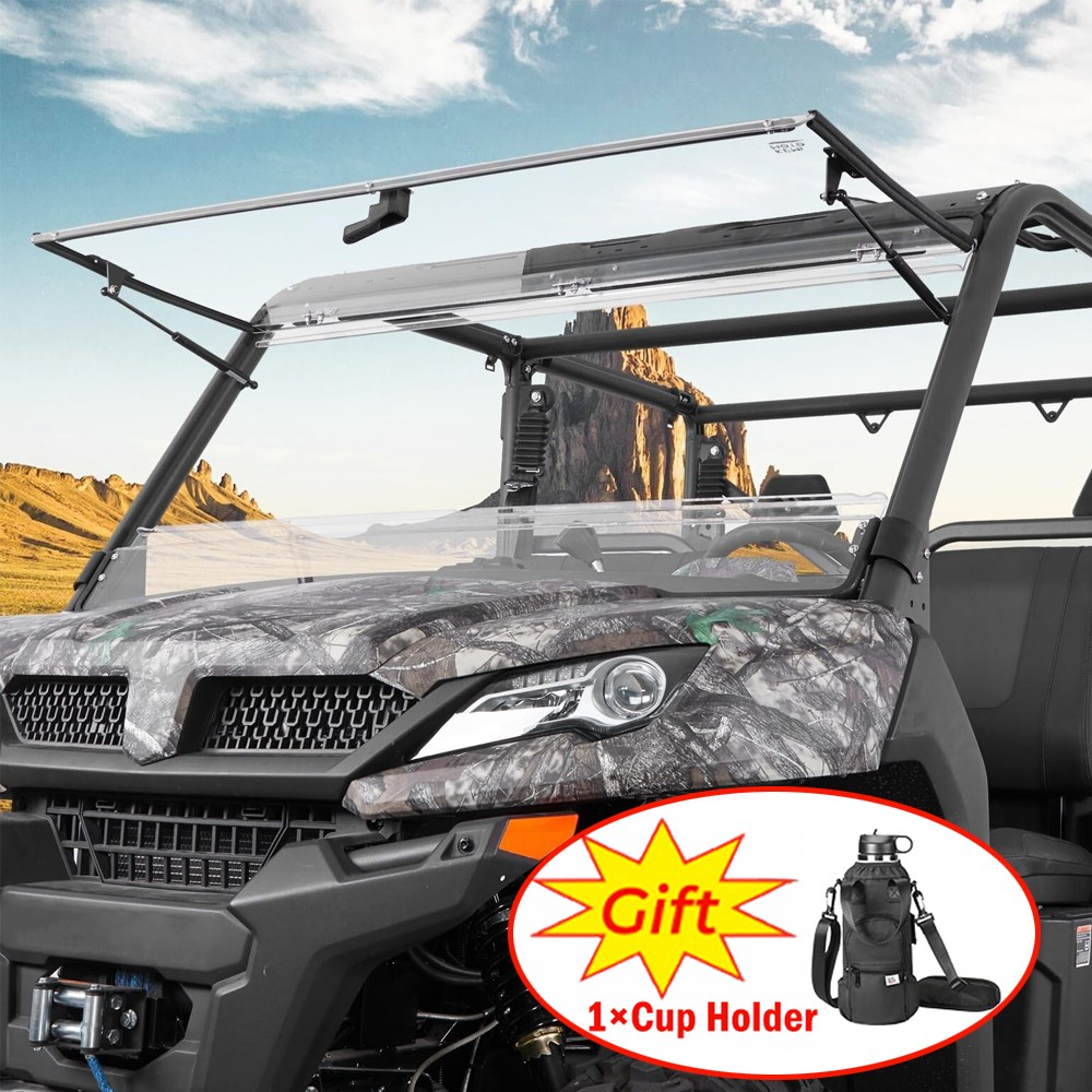 KEMIMOTO Front Flip Split Windshield 2-IN-1 for CFMOTO