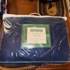 Ashley Cooper Navy Fleece Sheet Set KING 100%...