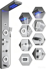 Stainless Steel Shower Panel Tower System,Led Rainfall Waterfall Shower Head 6-F