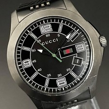 Gucci Men's G Timeless Quartz Watch 44mm Black & White Used Good