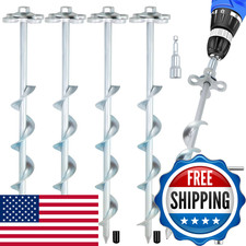 Ciyivak Ground Anchors Screw In 4 Pack Spiral Tent Stakes Heavy Duty Drill