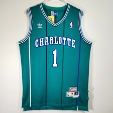 Muggsy Bogues #1 Jersey,  Embroidered, Blue, S/M/L/XL/2XL