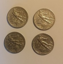 Quattro monete 20 centesimi Regno d'Italia 1908-1921
