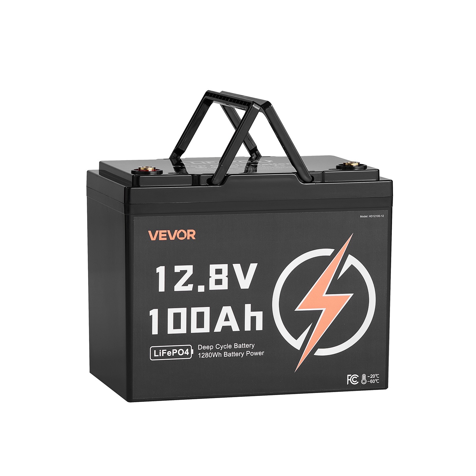 VEVOR 2 Pack 12V 100Ah Deep Cycle LiFePO4 Battery BMS Lithium Iron Phosphate