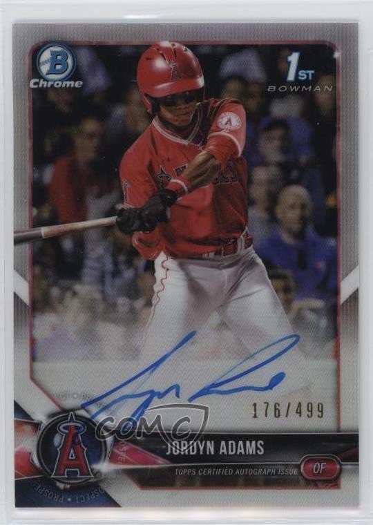 2018 Bowman Draft Chrome Pick Refractor 176/499 Jordyn Adams #CDA-JA Auto 2x4